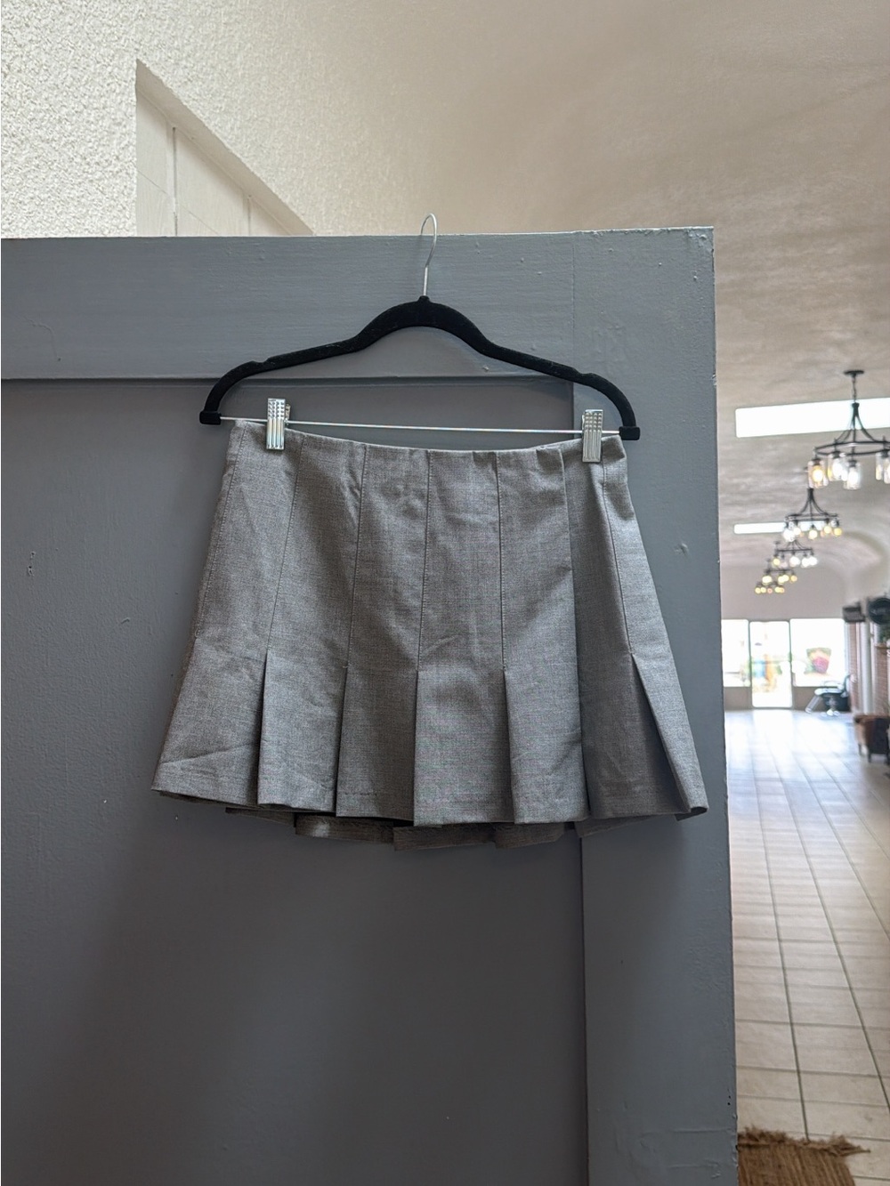 Zara Gray Pleated Mini Skirt
